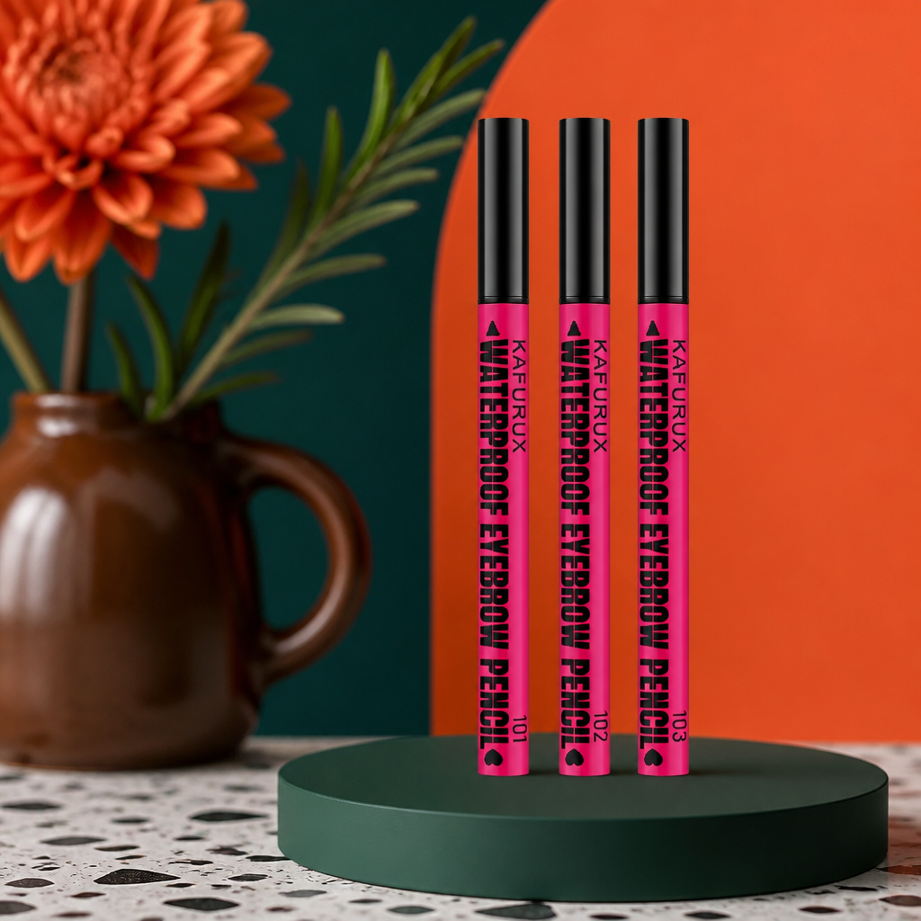 Crayon à sourcils waterproof 3 couleurs, crayon microblading à 4 embouts, pour des sourcils naturels. Idée cadeau maquillage pour les yeux.