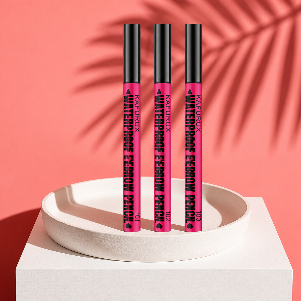 Crayon à sourcils waterproof 3 couleurs, crayon microblading à 4 embouts, pour des sourcils naturels. Idée cadeau maquillage pour les yeux.