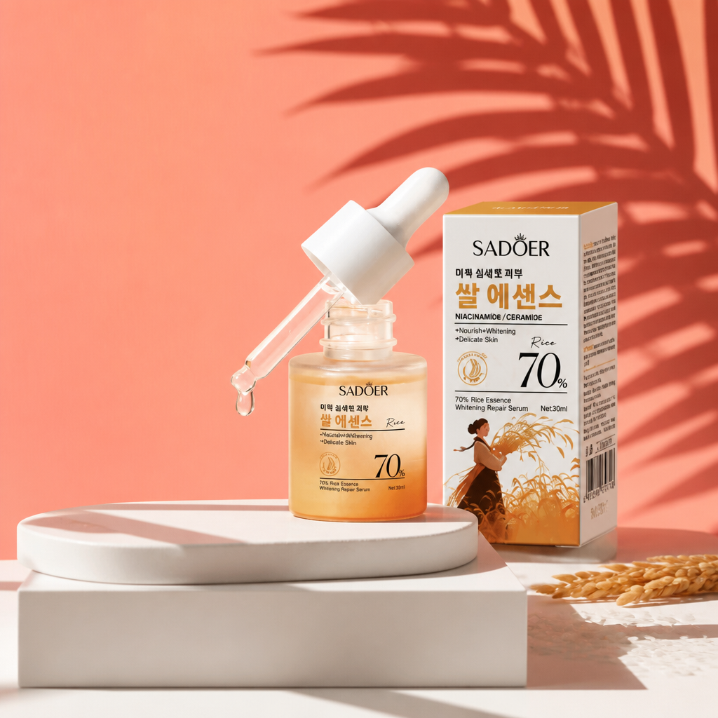 SADOER Sérum Visage Éclaircissant Réparateur Essence de Riz Niacinamide 30ml NEUF