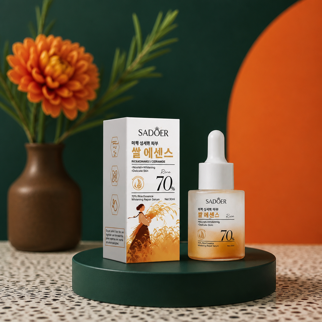 SADOER Sérum Visage Éclaircissant Réparateur Essence de Riz Niacinamide 30ml NEUF